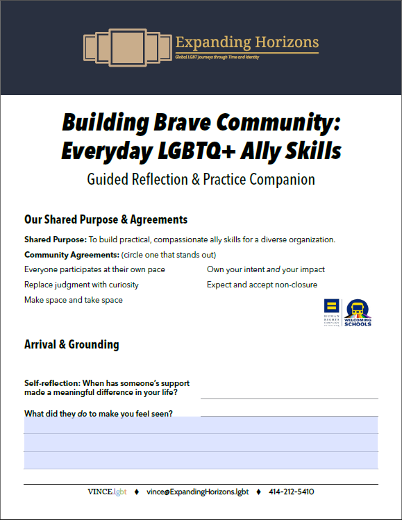 Ally Training Guided Reflection & Practice Companion – VINCE.lgbt